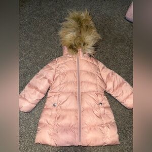 MICHAEL Michael Kors Blush Puffer Coat with Faux Fur Hood